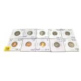 Lot of U.S. Proof coins: pennies, nickels and