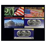 x5- $2 Department of Treasury notes, Unc.,