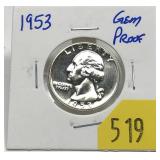 1953 Proof Washington quarter