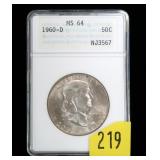 1960-D Kennedy half dollar ANA slab certified