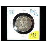 1833 U.S. Capped Bust half dollar, VF
