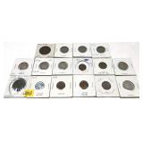Lot, U.S. and world type coins, 16 pcs.