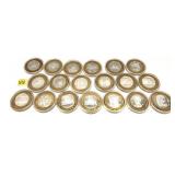 x19- Casino tokens, .999 silver centers -x19