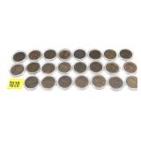 Lot, Lincoln wheat cents, AU, 23 pcs.