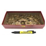 Lot, wheat cents, 695 pcs.