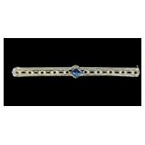 10K Yellow and white gold vintage 2.25" blue stone