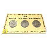 x3- 1921 P.D.S. Morgan dollars - x3 dollars -Sold