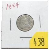 1884 Seated Liberty dime