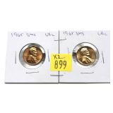 x2- 1965 S.M.S. Lincoln cents, Unc. -x2 cents