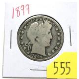 1899 Barber half dollar