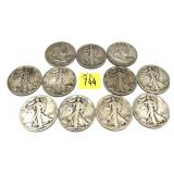x11- Half dollars, 90% silver -x11 half dollars -