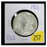 1921 Morgan dollar, BU