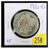 1921-D Morgan dollar, EF