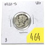 1920-S Mercury dime