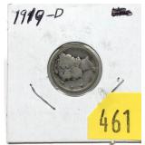 1919-D Mercury dime