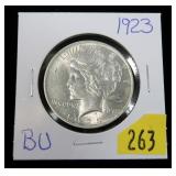 1923 Peace dollar, BU