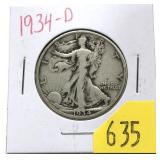 1934-D Walking Liberty half dollar