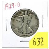 1929-D Walking Liberty half dollar