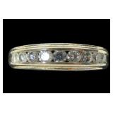 Sterling gold wash channel set CZ eternity ring,