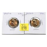 x2- 1965 S.M.S Lincoln cents, Unc. -x2 cents