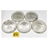 x5- .999 American Silver Eagles -x5 eagles -Sold