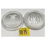 x2- .999 1 oz. Silver rounds -x2 rounds -Sold by