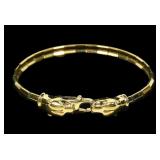 Sterling silver gold vermeil 7.5" leopard head