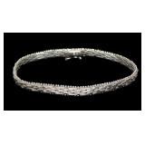 Sterling silver 7" bright and matte finish mesh