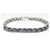 Sterling silver 7" triangular cut black stone