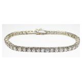 Sterling silver 8" CZ tennis bracelet,