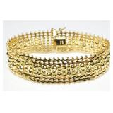 Sterling silver gold vermeil bead and chevron mesh