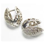 Sterling silver unusual diamond and filigree