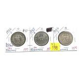 x3-German 5 mark coins -x3 coins -Sold by the