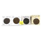 Lot, world coins, 4 pcs.