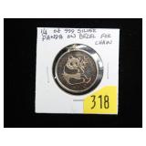 .999 Silver 1/4 oz. Panda on bezel for chain