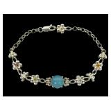 Sterling silver 7.5" flowers and honeybees