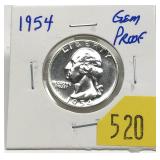 1954 Proof Washington quarter