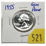 1955 Proof Washington quarter