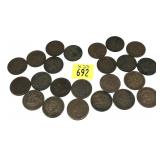 x23- Indian Head cents, mixed dates, -x23 cents,