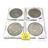 x4- Eisenhower dollars, mixed dates, -x4 dollars,
