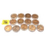 x13- Lincoln Proof cents, -x13 cents, Sold by the