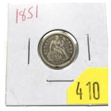 1851 Seated Liberty dime