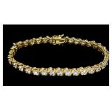 Sterling silver gold vermeil 7" CZ tennis bracelet