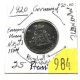 1920 Germany 25 pfennig