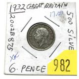 1932 British 6 pence