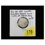 .999 Silver 1/10 oz. Indian Head -Golden State
