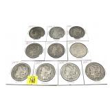 x10- Morgan dollars, mixed dates -x10 dollars -