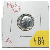 1963 Roosevelt dime Proof
