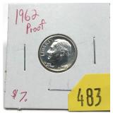 1962 Roosevelt dime Proof