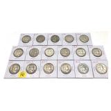 x17- Half dollars, 90% silver -x17 half dollars -